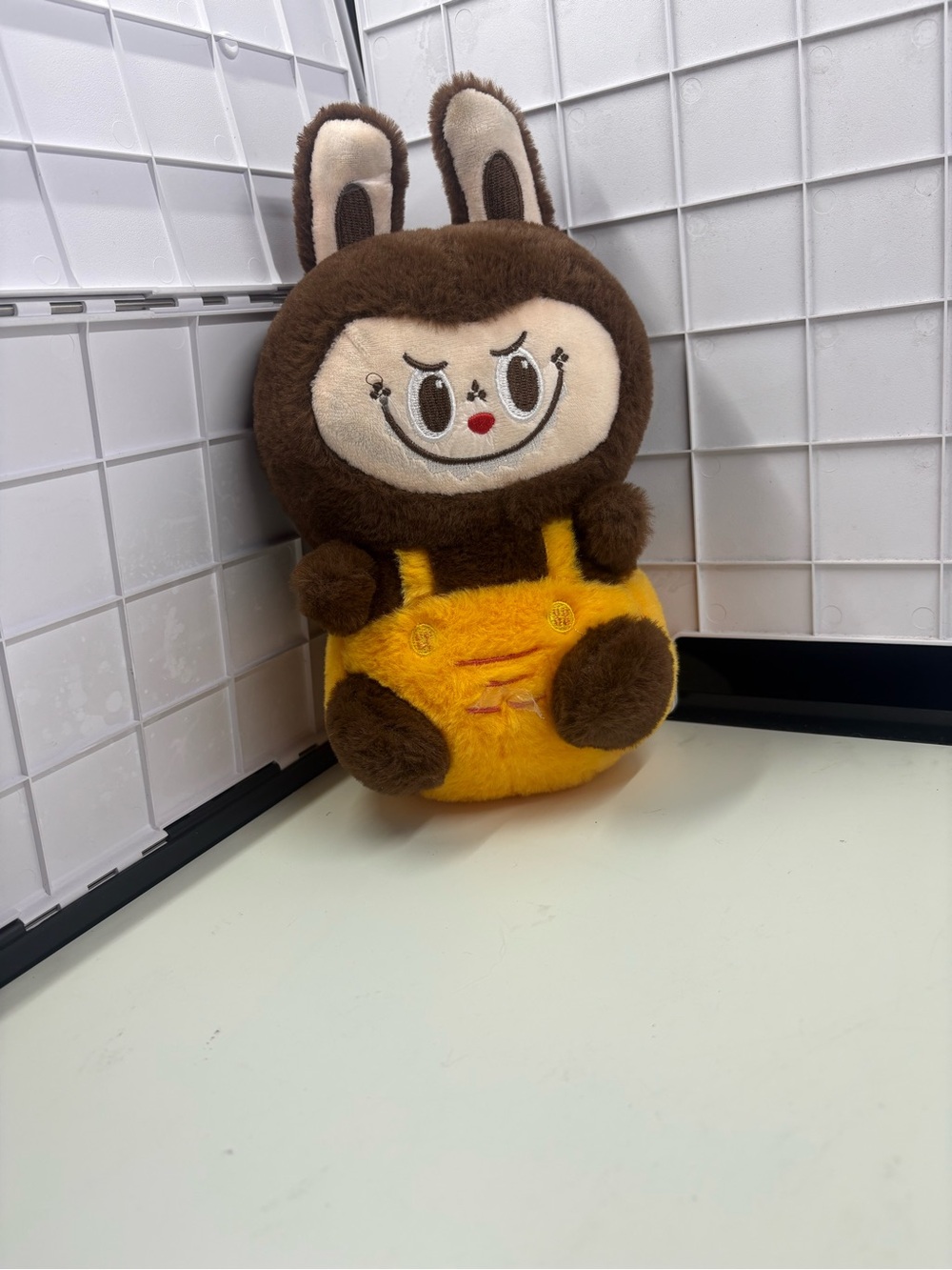LABUBU  Brown/Beige Bunny Rabbit Yellow Shorts Plush Toy,